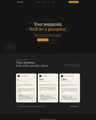 Restaurant & Hospitality Build-Out Landing Page