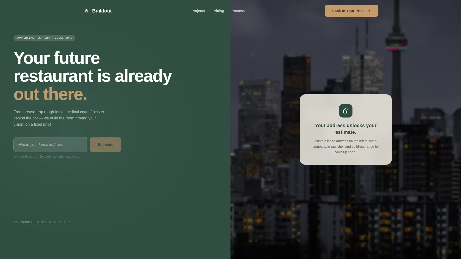 Restaurant Build-Out Landing Page Template