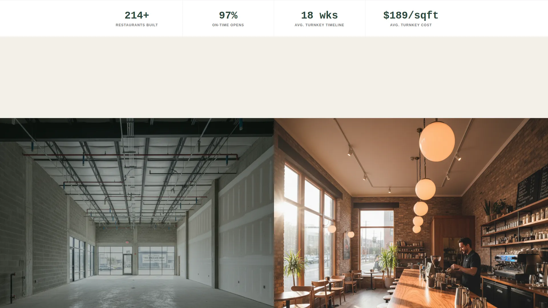 Restaurant Build-Out Landing Page Template