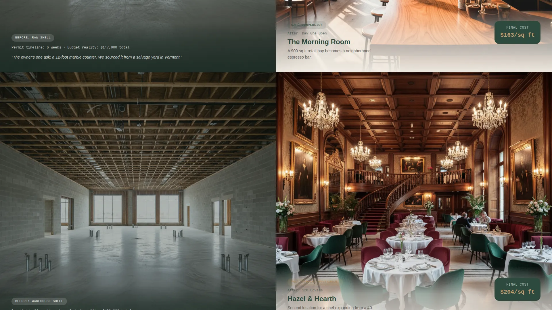 Restaurant Build-Out Landing Page Template