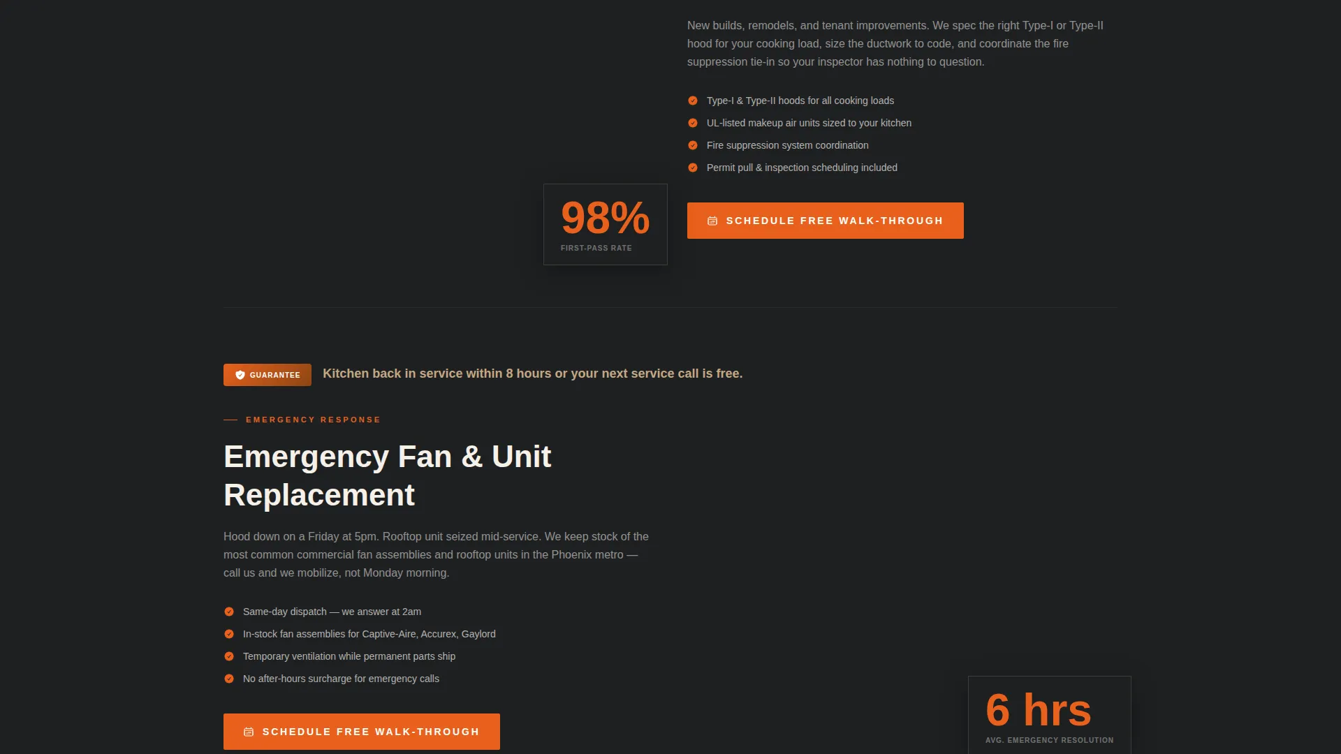 Restaurant HVAC Contractor Landing Page Template