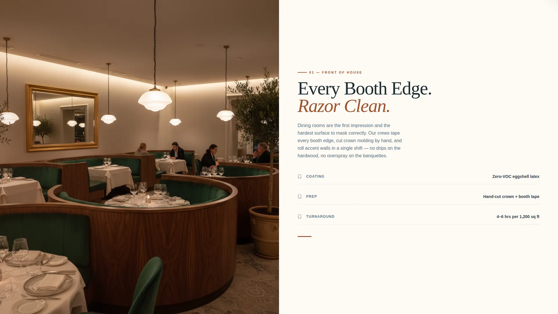 Restaurant Painting Contractor Landing Page Template