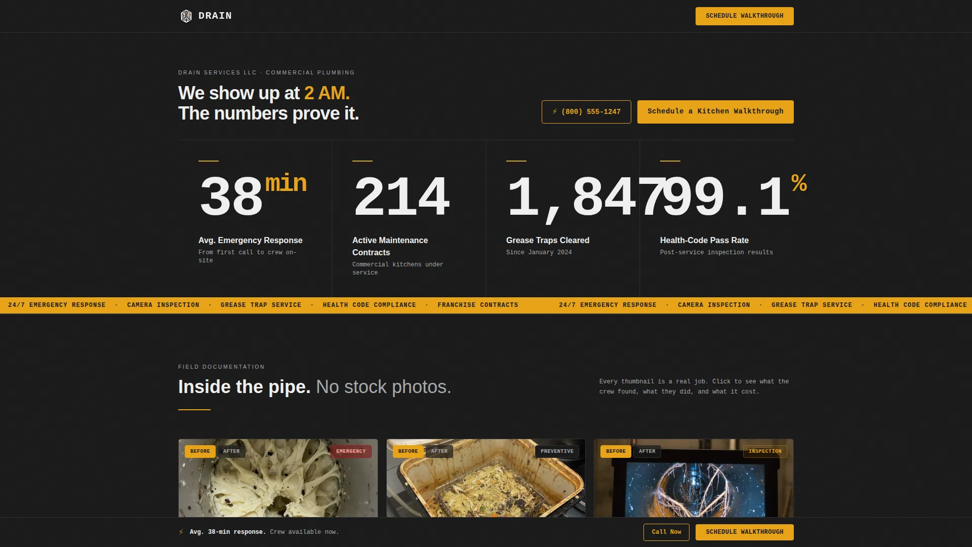 Industrial Plumbing Landing Page Template