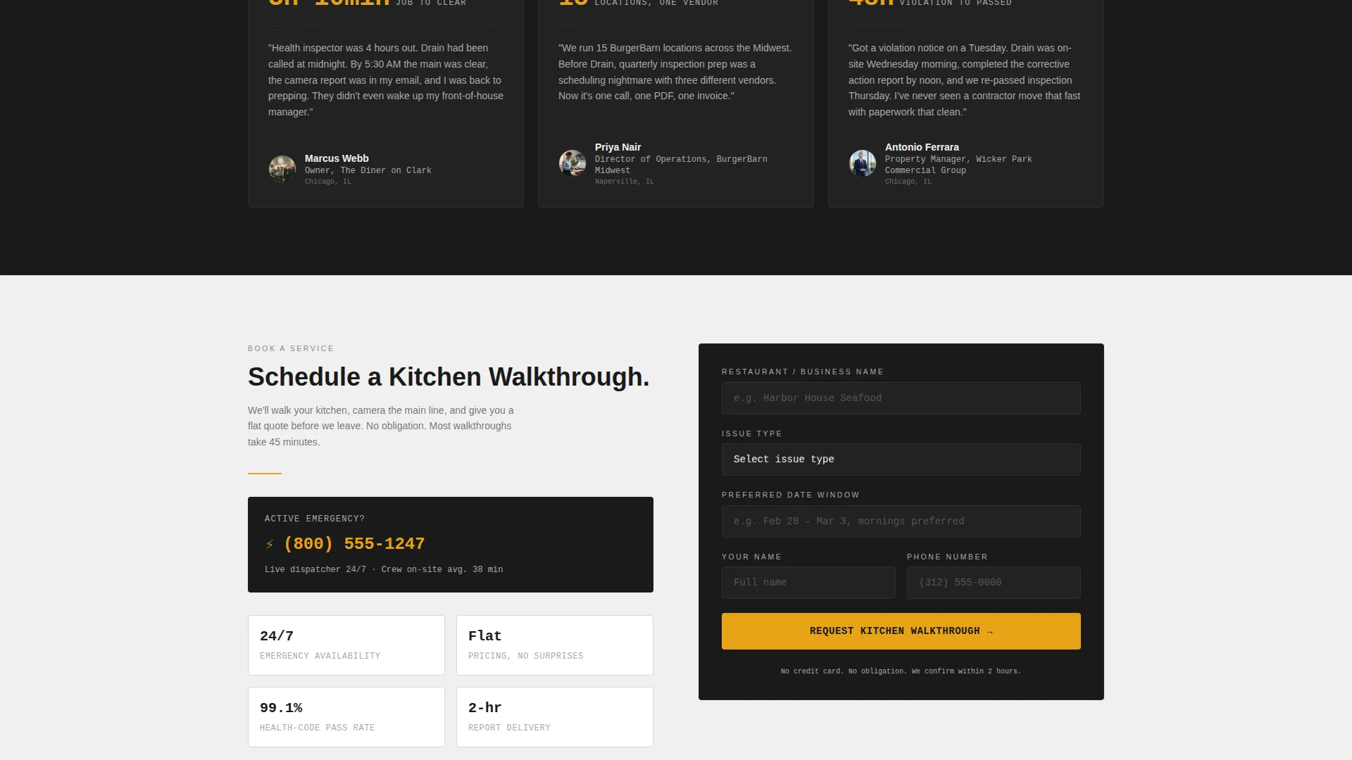 Industrial Plumbing Landing Page Template