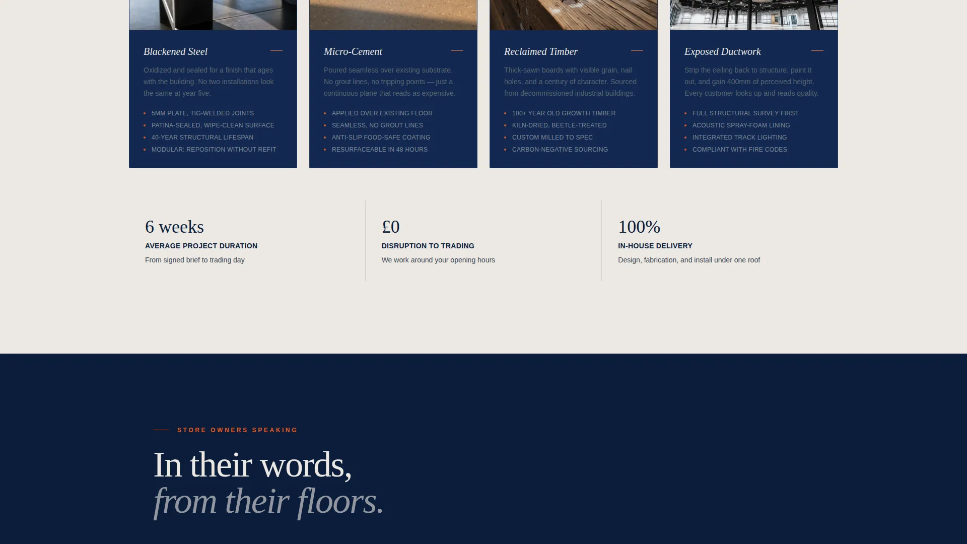 Retail Store Construction Appointment Booking Website Template