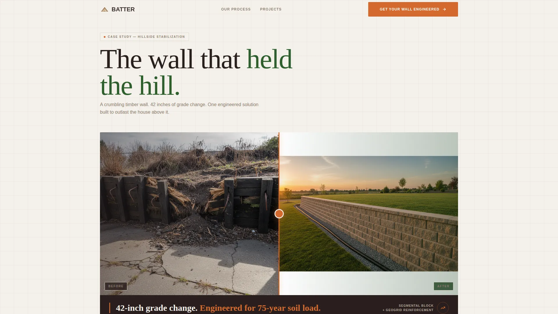 Retaining Wall Contractor Landing Page Template