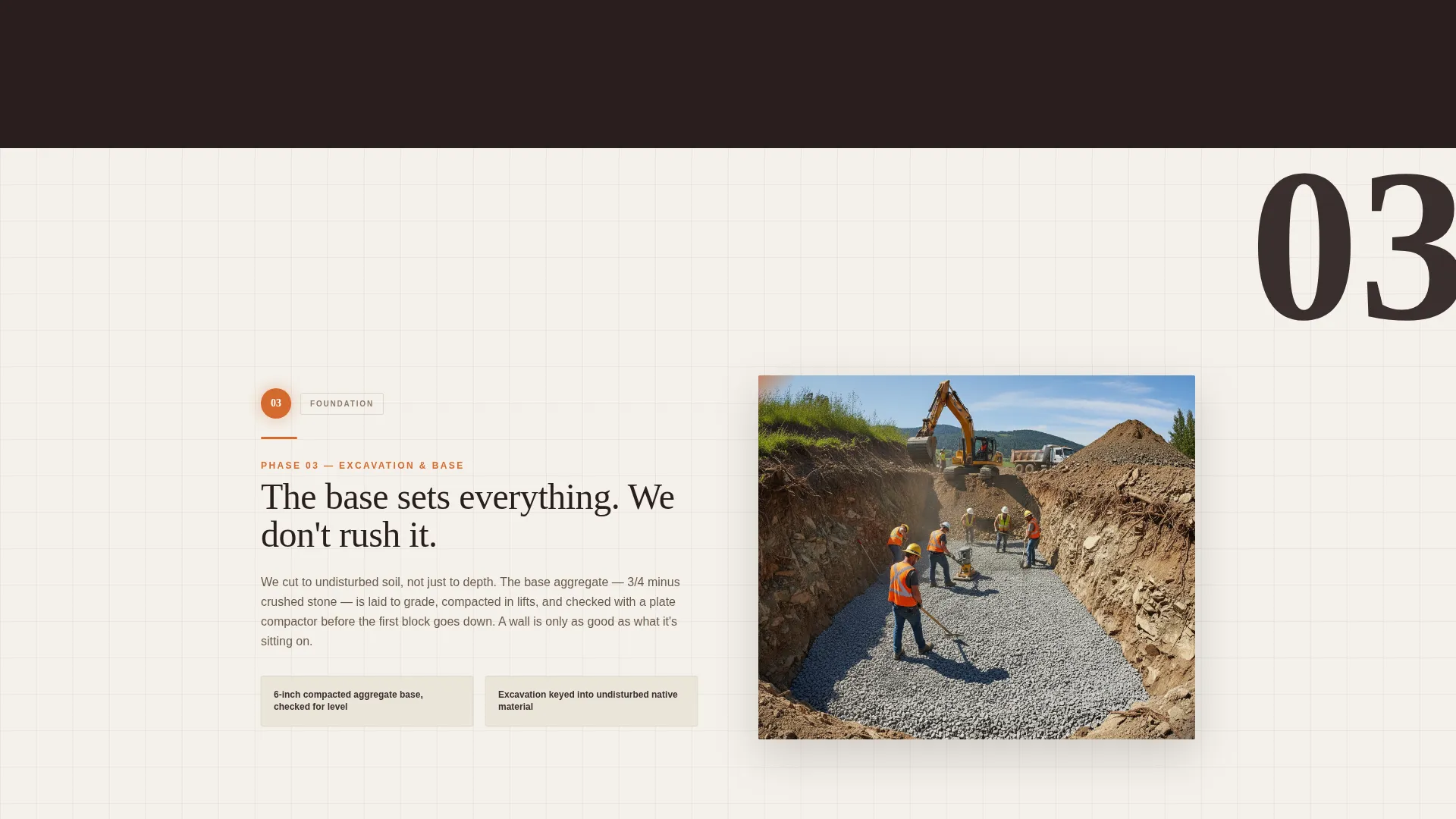 Retaining Wall Contractor Landing Page Template