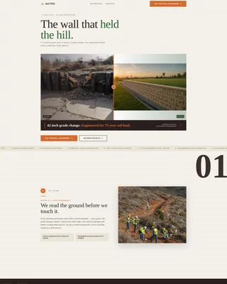 Retaining Wall Contractor Landing Page Template