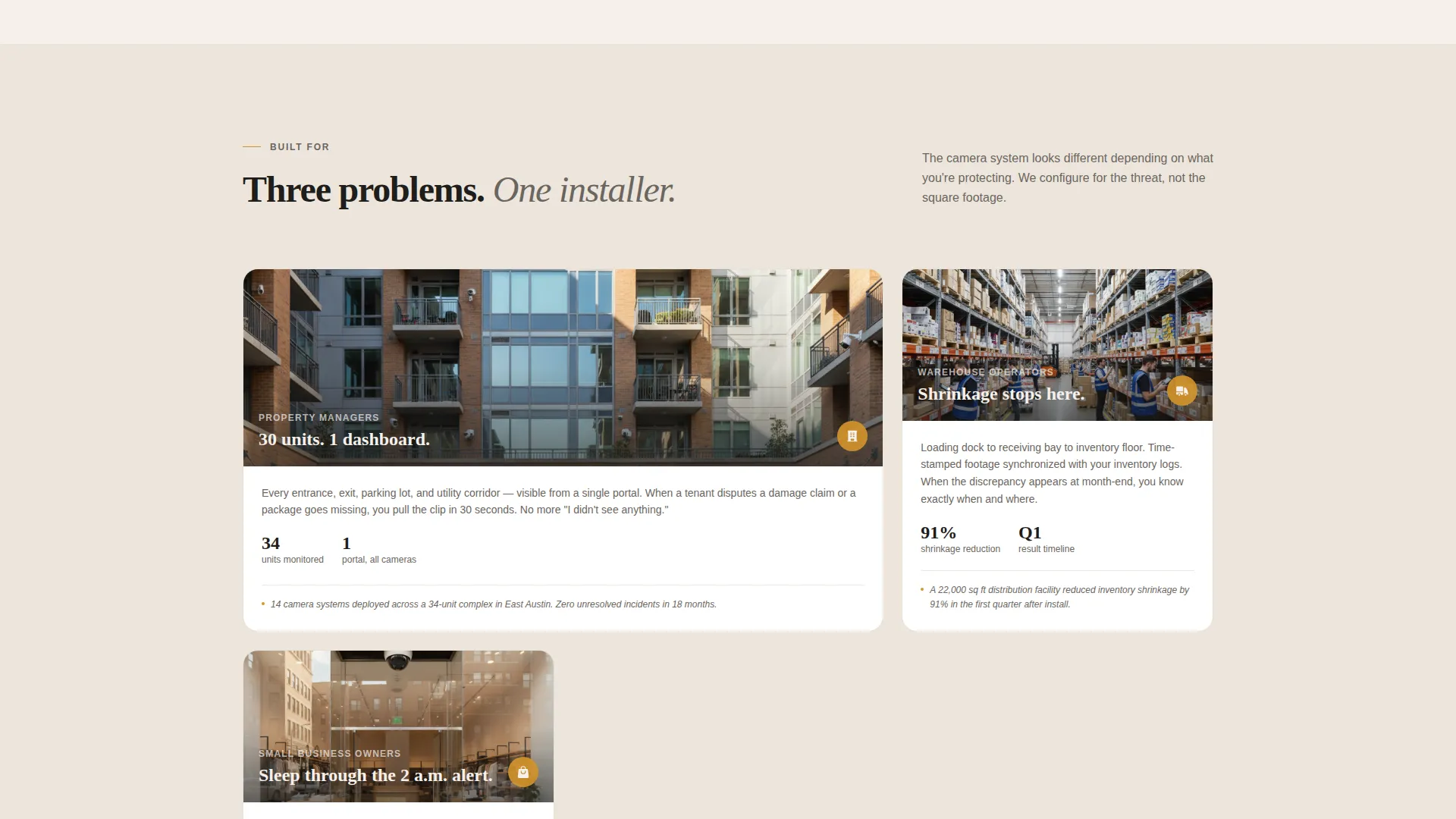 Security Camera System Landing Page Template