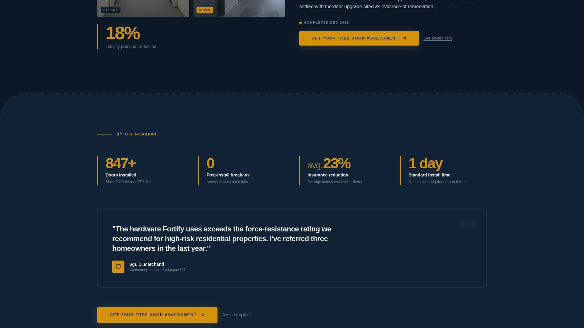Security Door Installer Landing Page Template