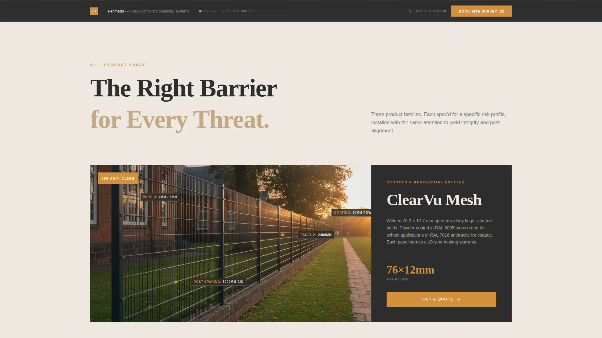 Security Fence & Razor Wire Landing Page Template