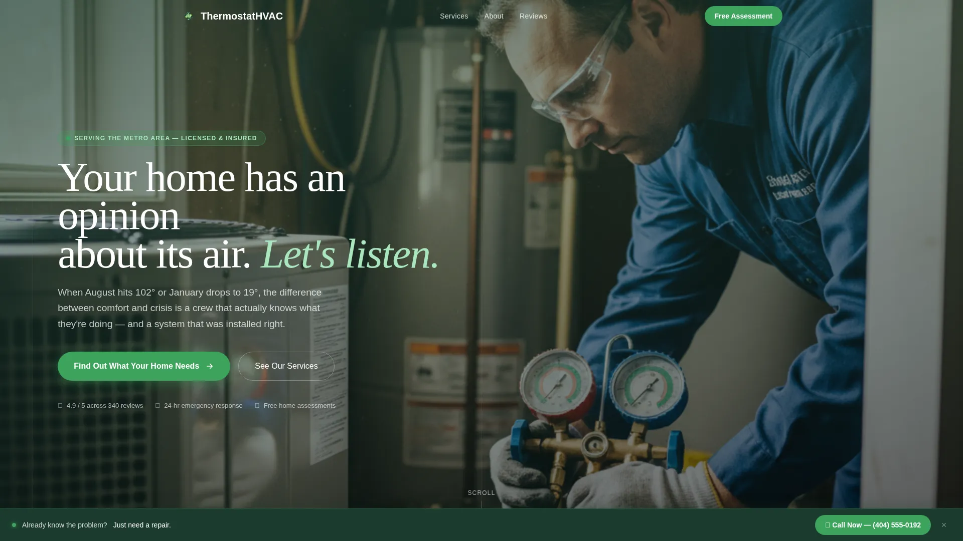 Reliable HVAC Contractor Landing Page Template