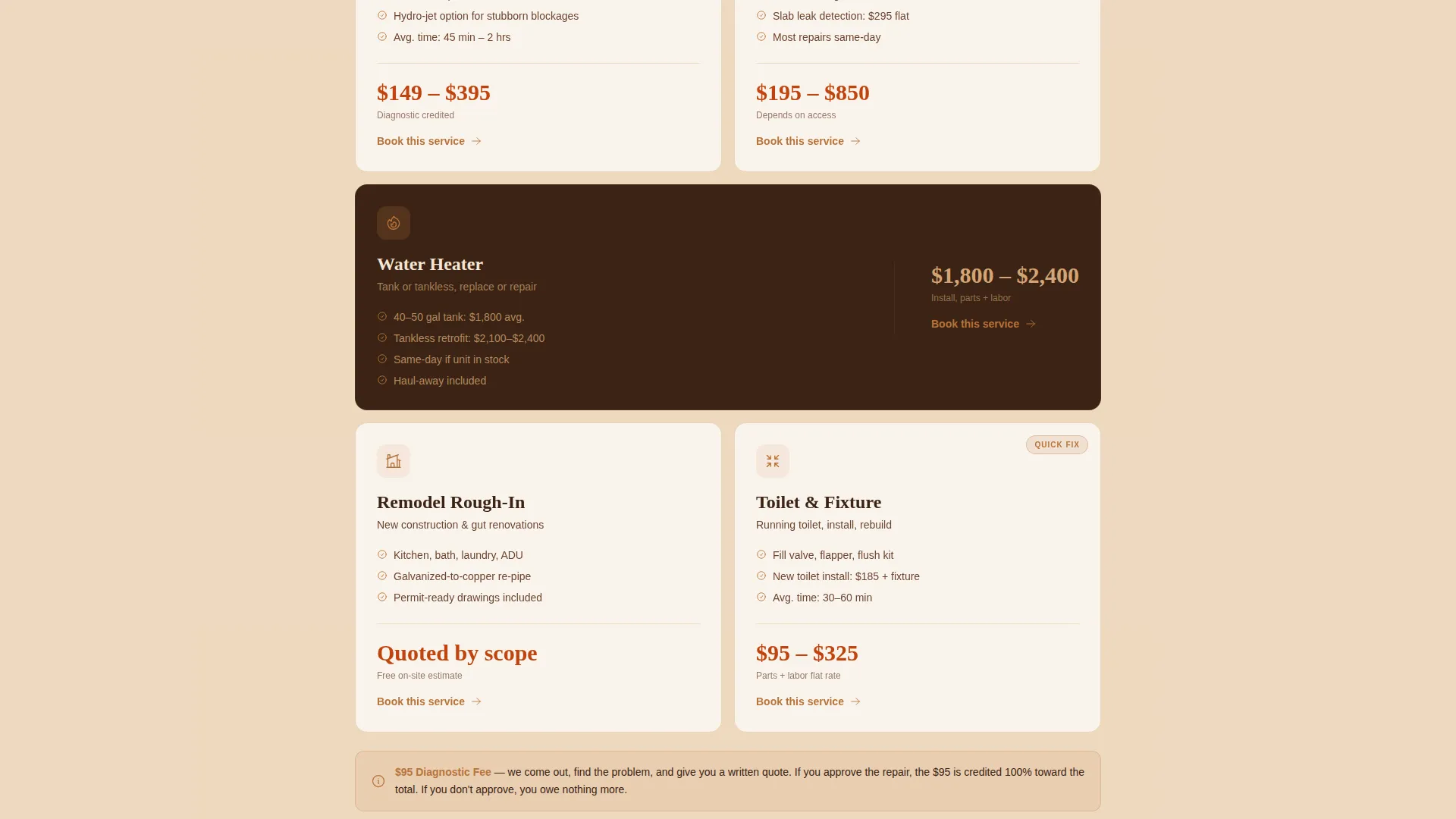 Transparent Plumbing Landing Page Template