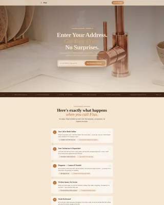 Transparent Plumbing Landing Page Template
