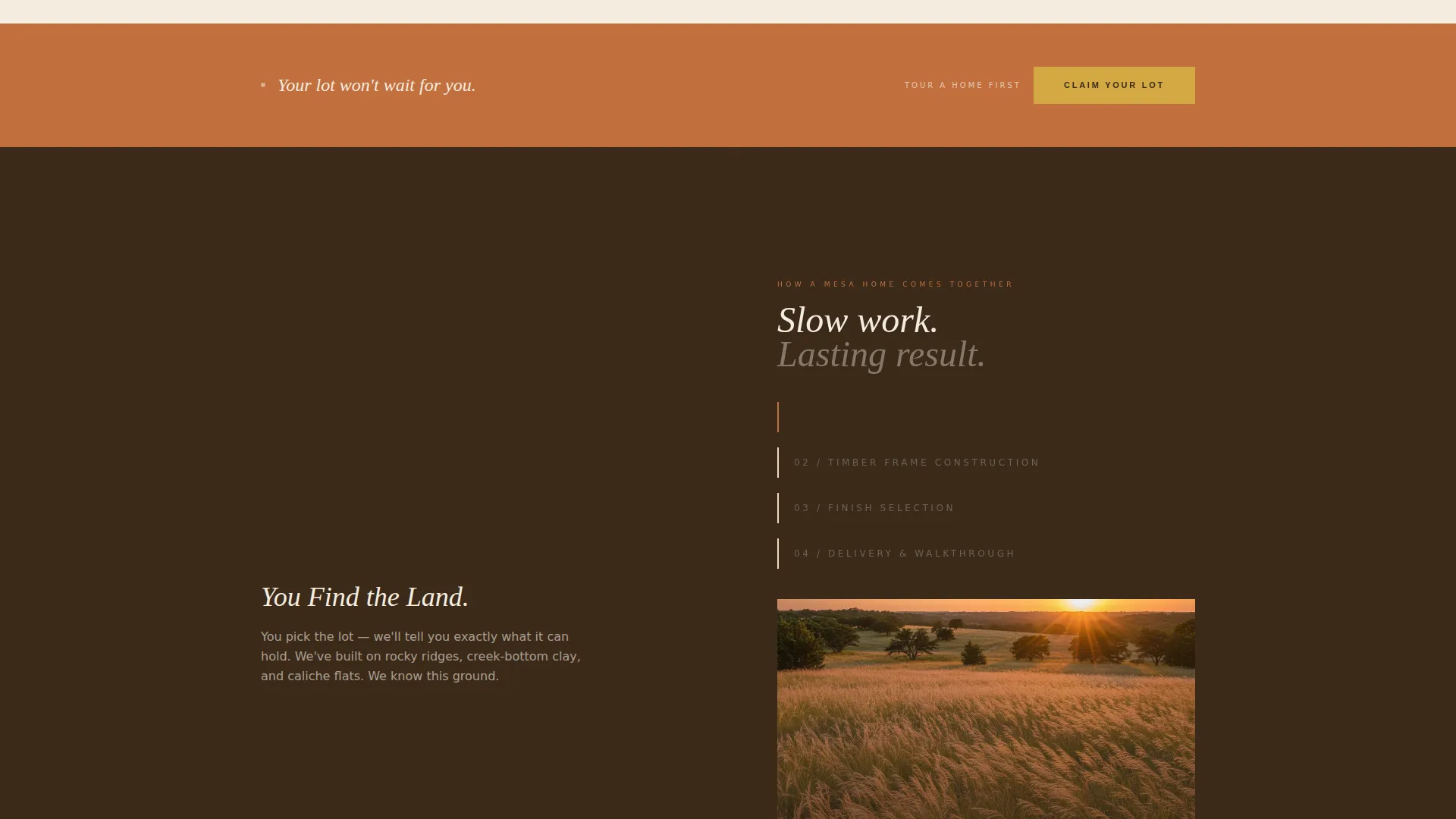 Rooted Home Builder Landing Page Template