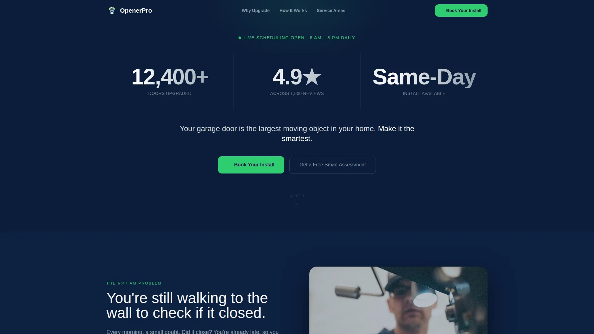 Smart Garage Door Installer Landing Page Template