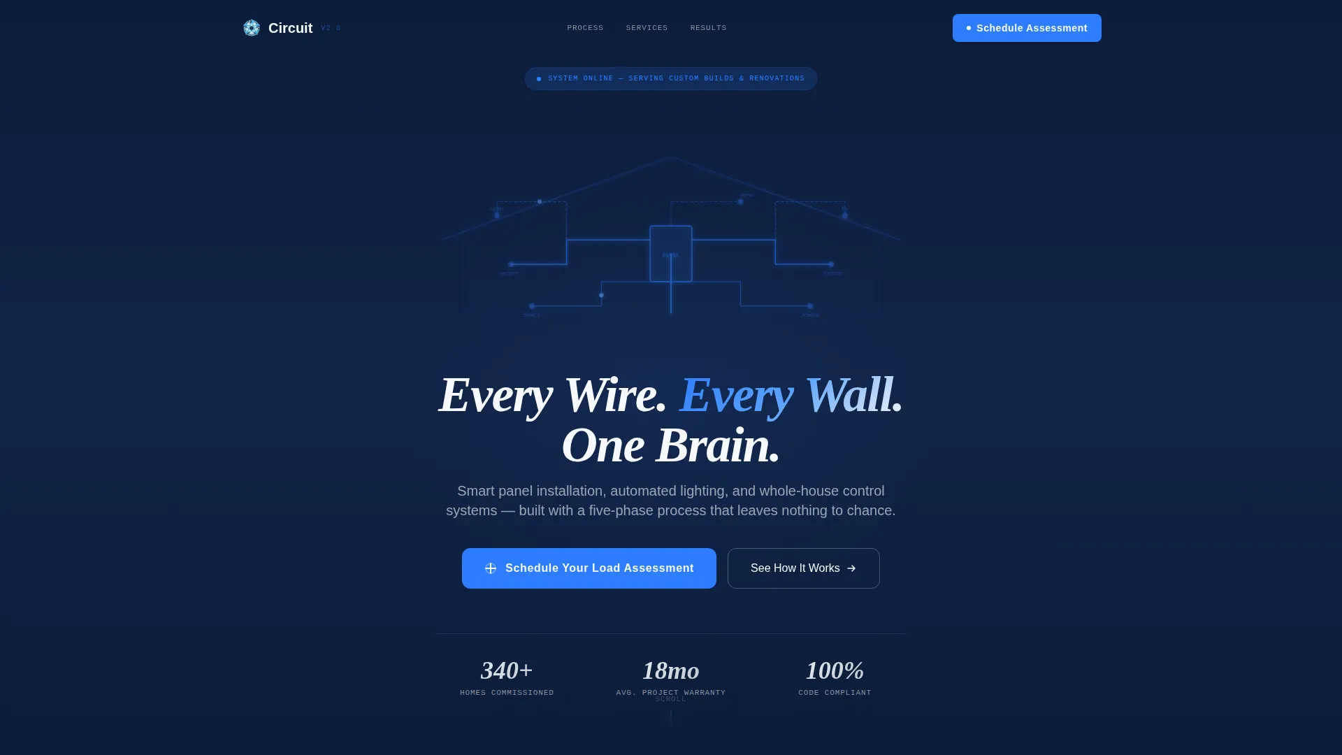 Smart Home Electrical Contractor Landing Page