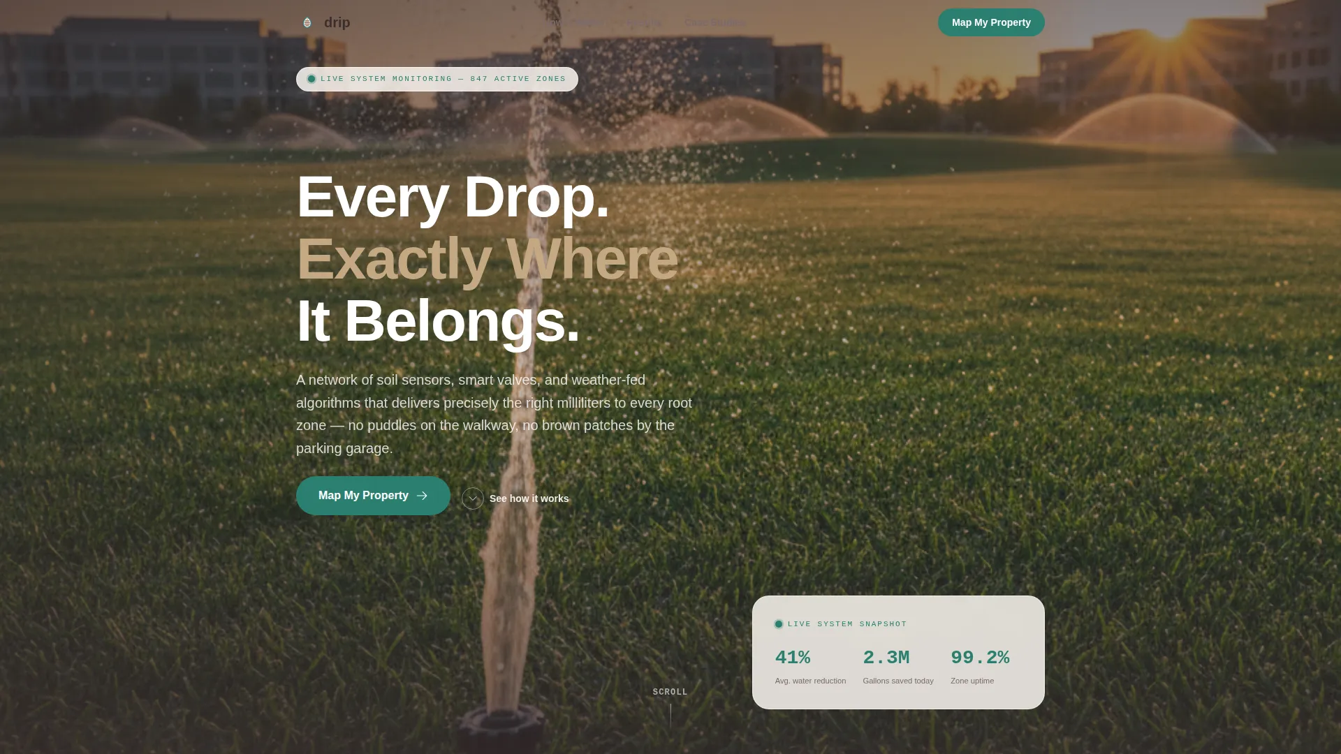 Smart Landscape Irrigation Landing Page Template