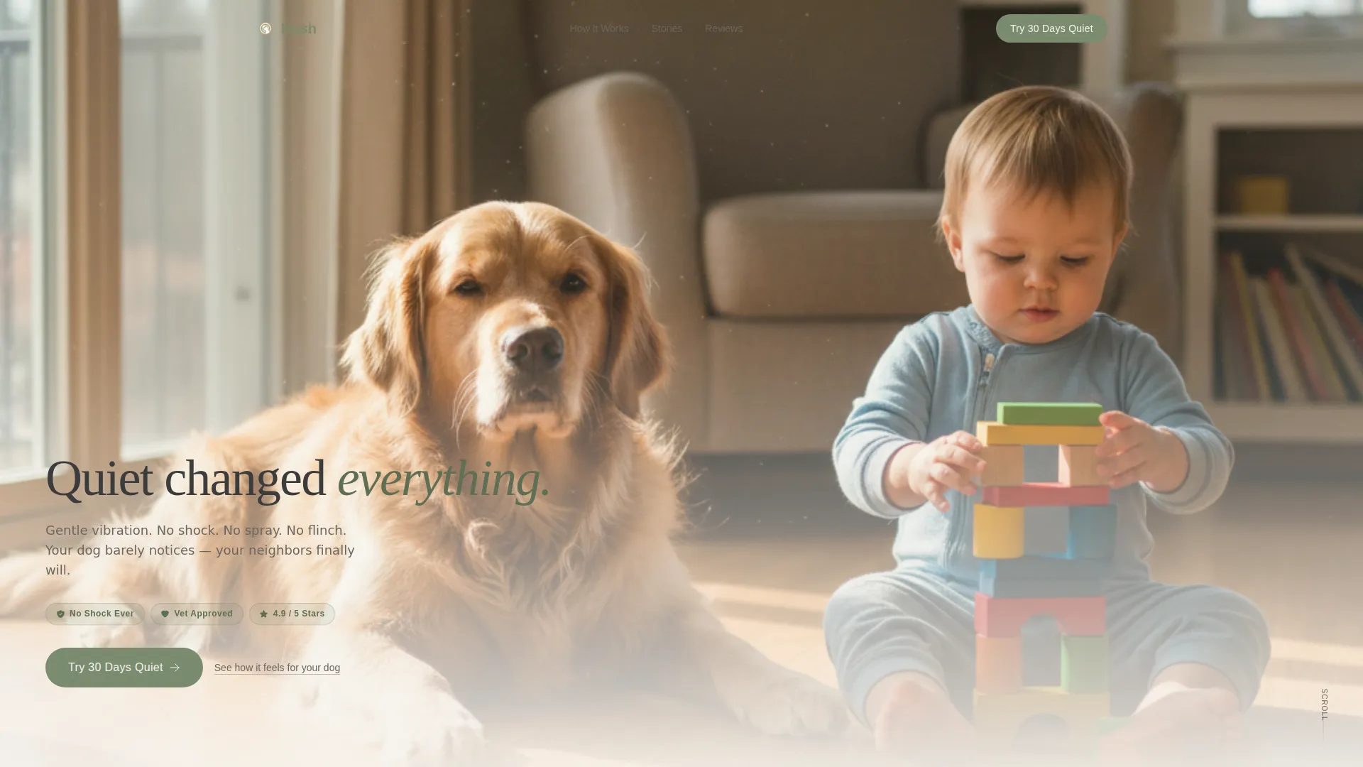 Humane Dog Bark Collar Landing Page Template