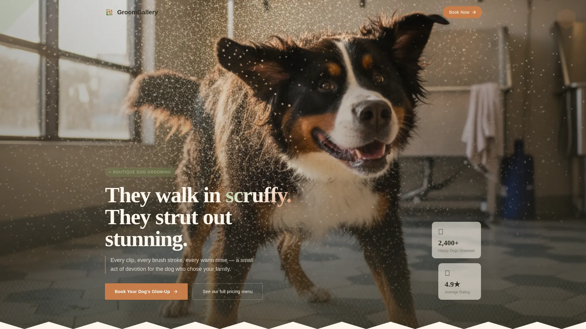 Pet Grooming & Spa Specialist Booking Website Template