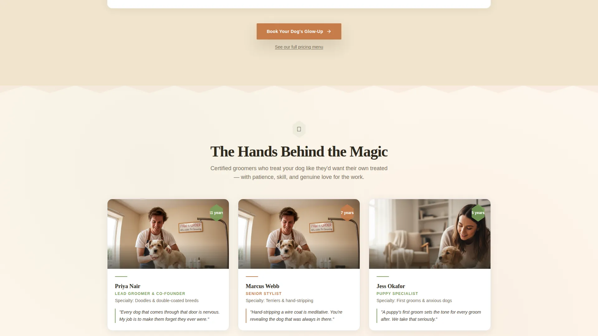 Pet Grooming & Spa Specialist Booking Website Template