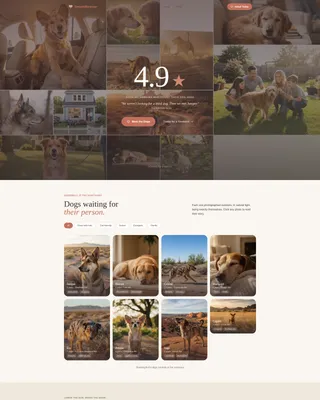 Dog Rescue Gallery & Scheduling Landing Page Template