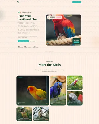 Exotic Bird & Parrot Shop Landing Page Template