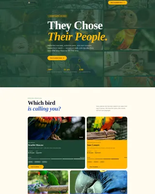 Exotic Bird Breeder Landing Page Template