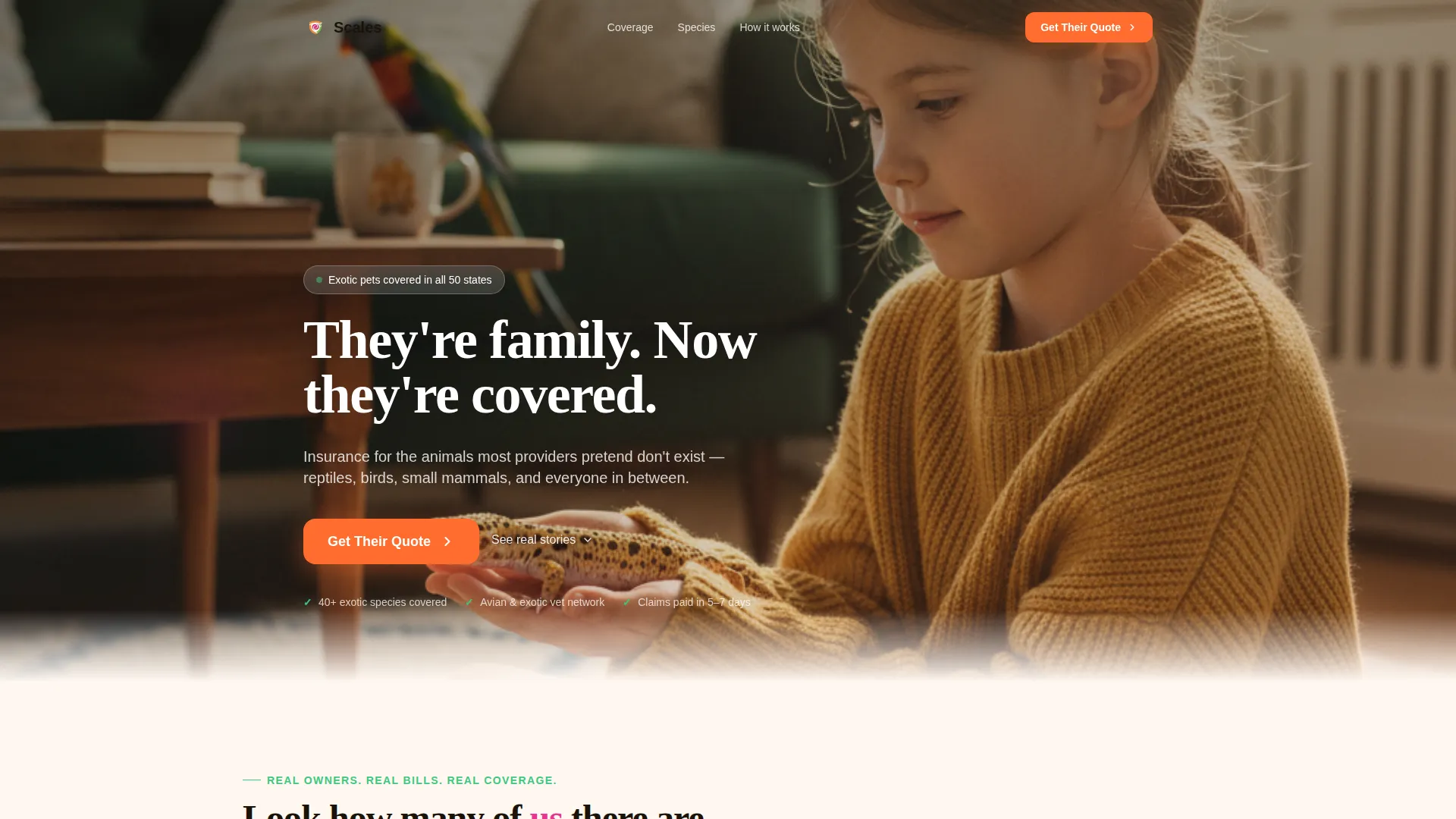 Exotic Pet Insurance Landing Page Template
