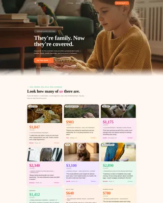 Exotic Pet Insurance Landing Page Template