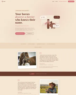 Farrier Landing Page Template | Desert Rose Design