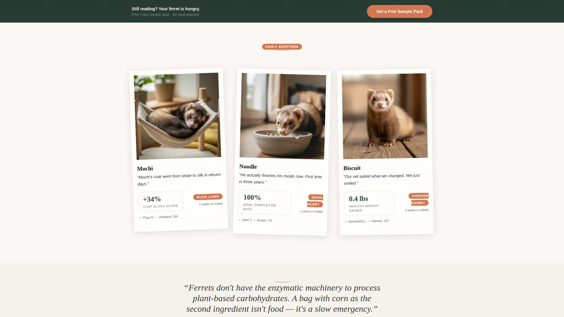 Premium Food Landing Page Template