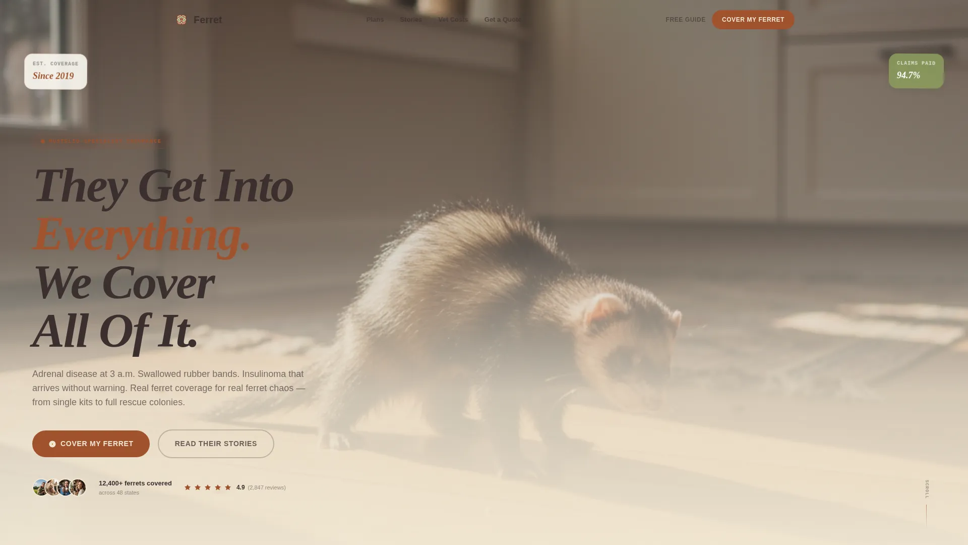 Insurance Landing Page Template - Parchment & Rust