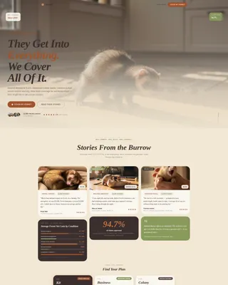 Insurance Landing Page Template - Parchment & Rust