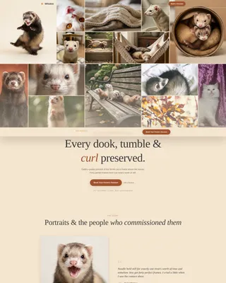 Ferret Photography Booking Landing Page Template