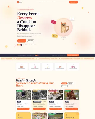 Rescue Landing Page Template - Playful Card Grid