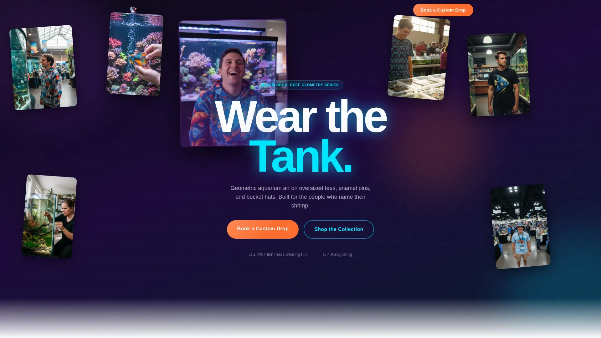 Vivid Aquarium Clothing & Accessories Landing Page
