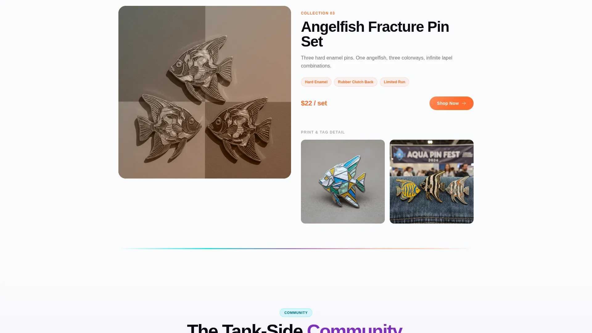 Vivid Aquarium Clothing & Accessories Landing Page