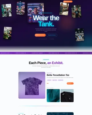 Vivid Aquarium Clothing & Accessories Landing Page