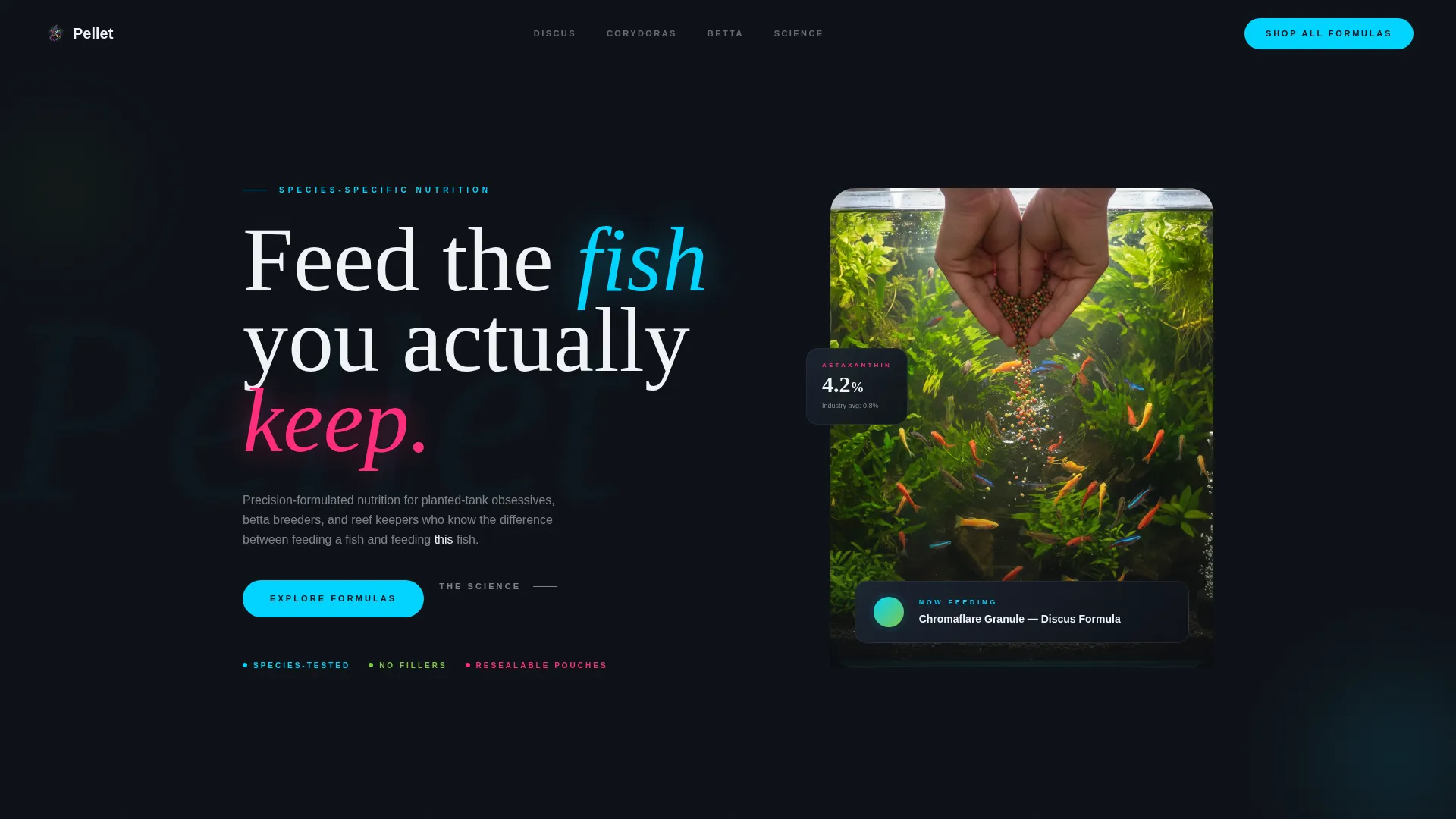 Premium Aquarium Fish Food Landing Page Template