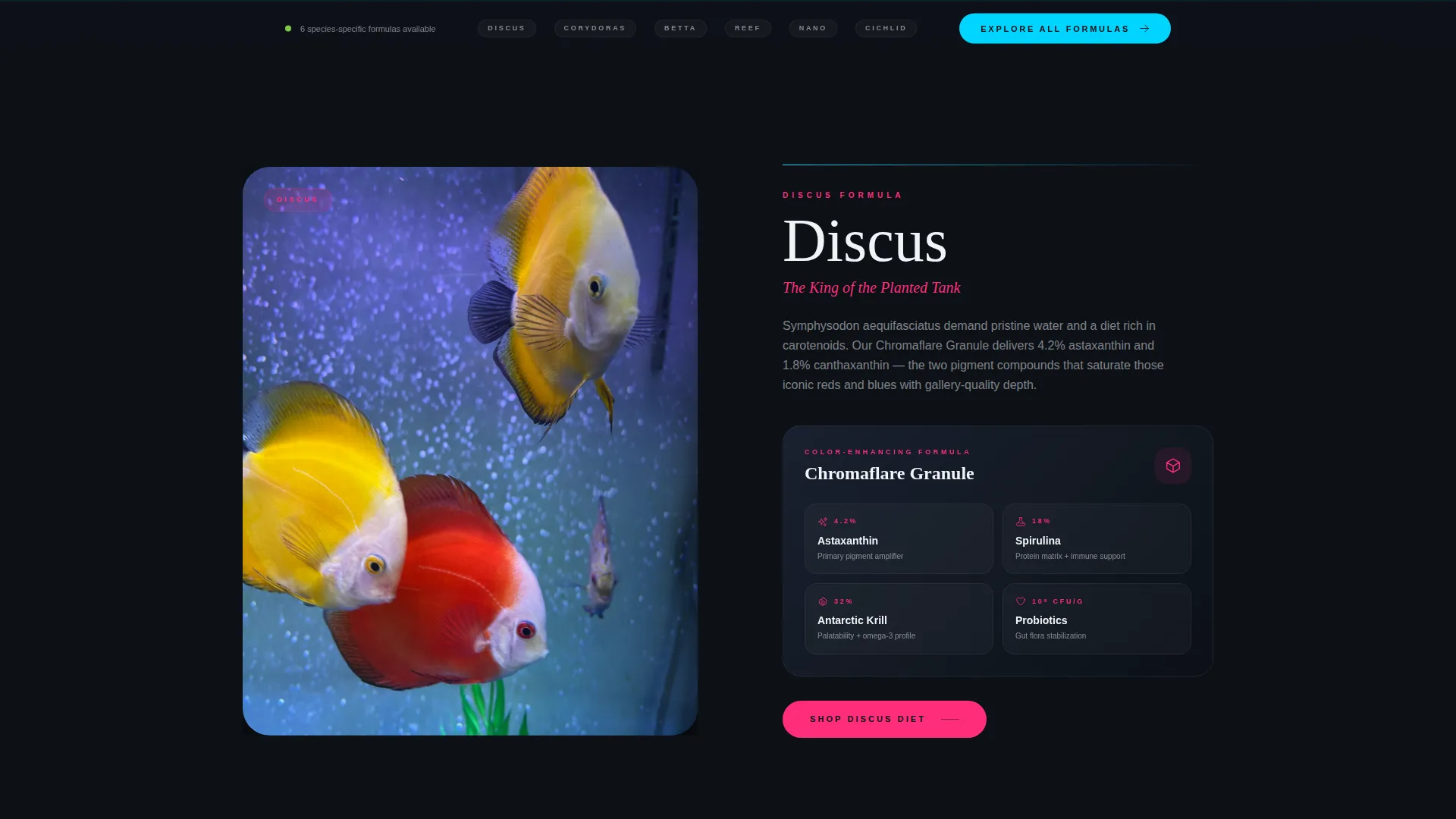 Premium Aquarium Fish Food Landing Page Template
