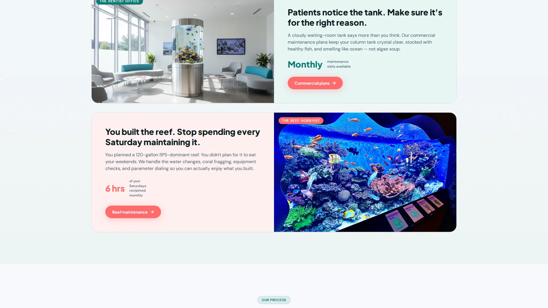 Aquarium Grooming Service Landing Page Template