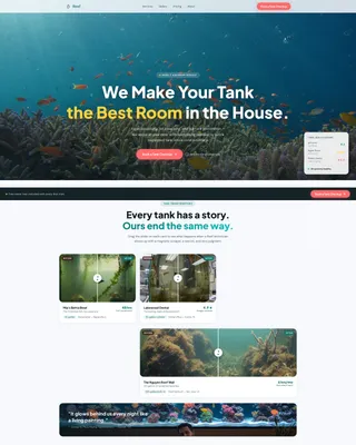 Aquarium Grooming Service Landing Page Template