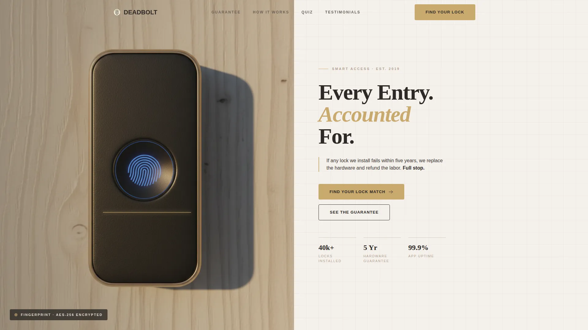 Smart Lock & Access Control Landing Page Template