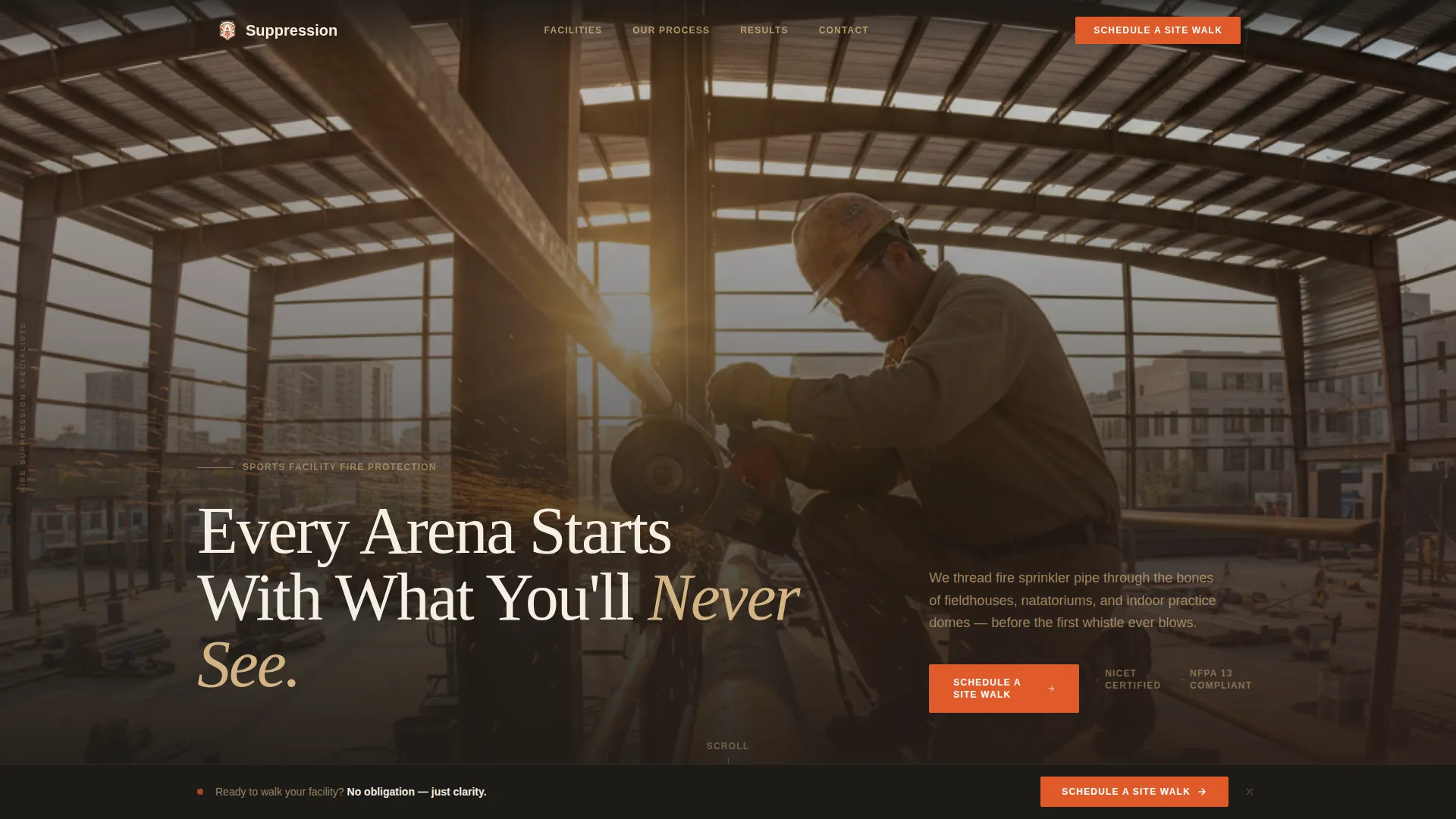 Trusted Sports Facility Landing Page Template