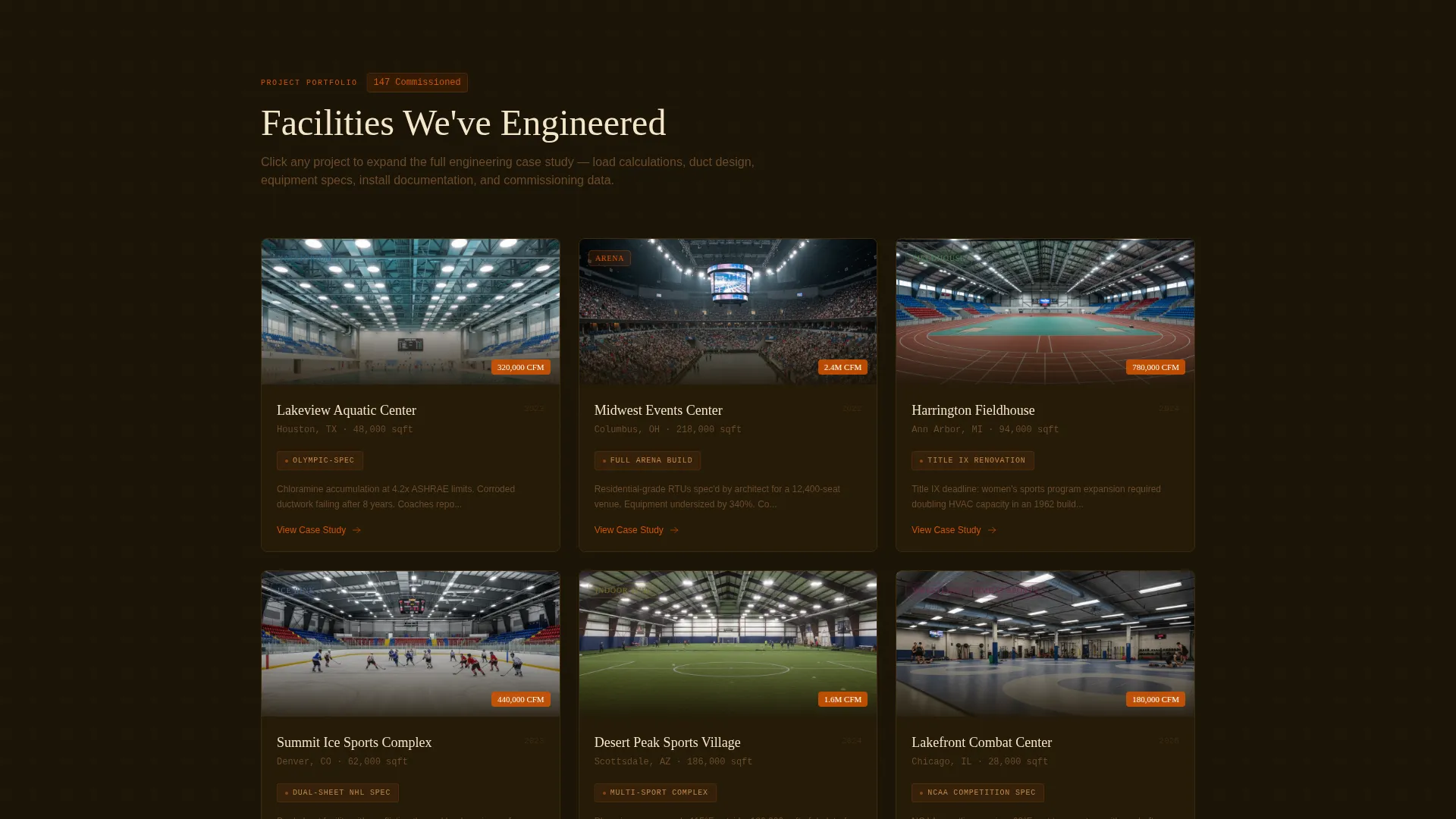 Sports Facility HVAC Contractor Landing Page Template