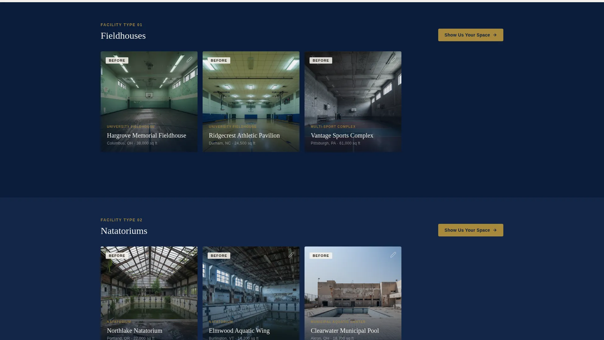 Sports Facility Interior Designer Landing Page