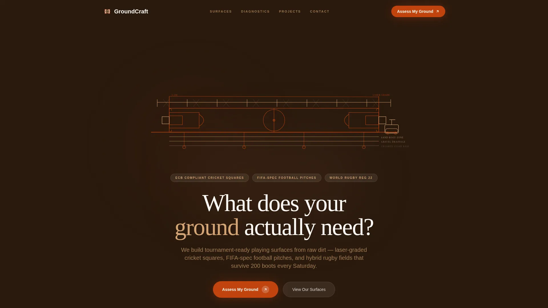 Sports Facility Landscaping Contractor Landing Page