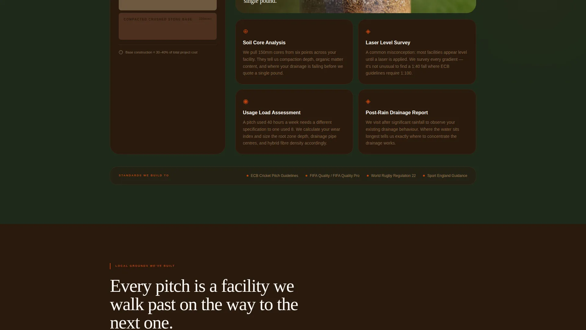 Sports Facility Landscaping Contractor Landing Page