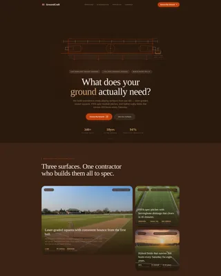Sports Facility Landscaping Contractor Landing Page